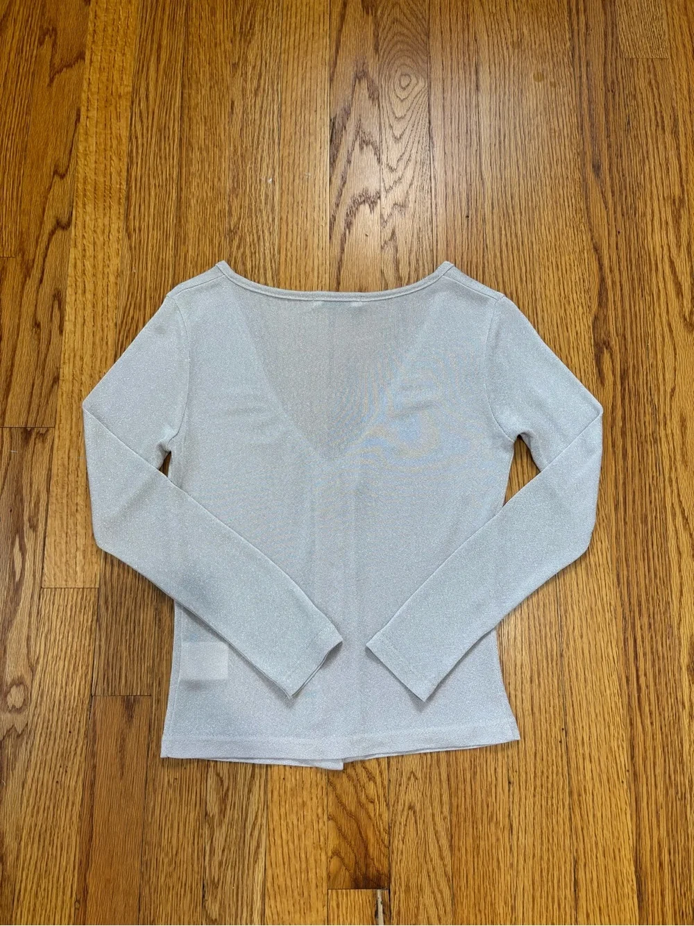 Vintage Benetton Formula 1 Metallic button up long sleeve sheer crop cardigan XS